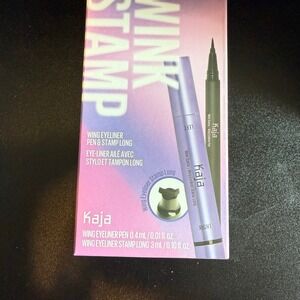 Kaja Wink Stamp Wing Eyeliner Pen & Stamp Long Ink Black Duo Set New Box